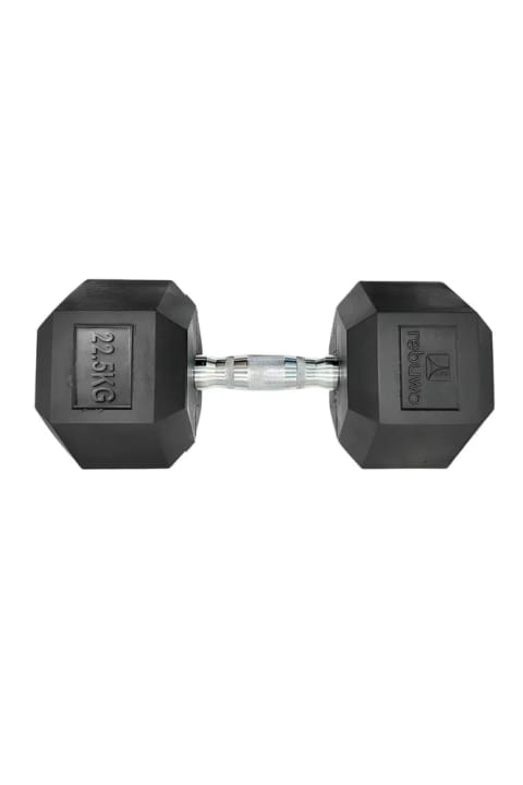 دمبل شش‌ضلعی روکش لاستیکی Rebuwo 22.5 kg 1 عدد