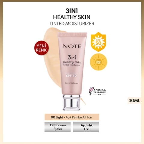 Note 3 in 1 Tinted Moisturizer فوندوتن 00 Light