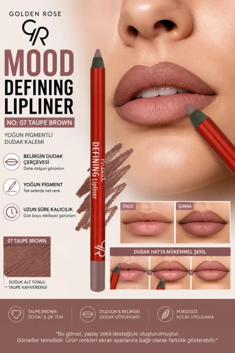 Golden Rose Lineer دودی Taupe Brown شماره 07