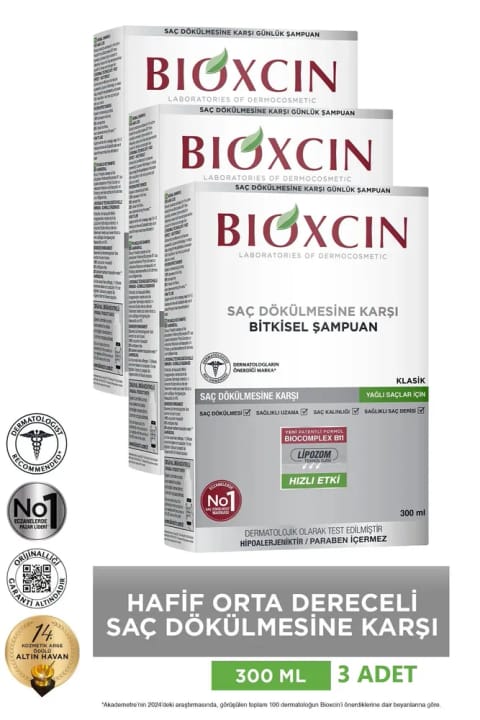 Bioxcin Genesis شامپو مخصوص موهای چرب کلاسیک ۳×۳۰۰ میلیلیتر