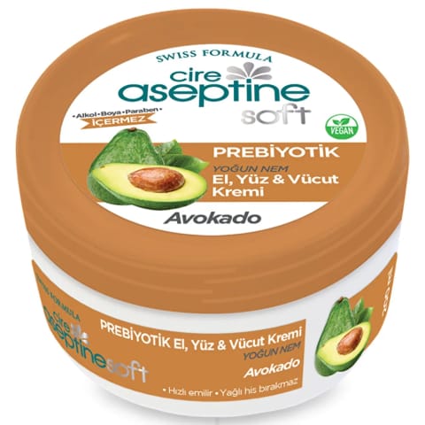 Cire Aseptine Soft کرم مرطوب‌کننده شدید با آووکادو و پری‌بیوتیک 200 میلی‌لیتر