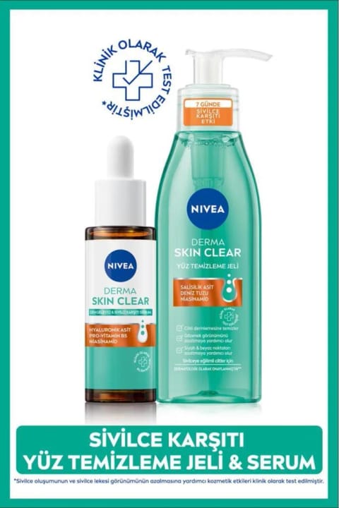 NIVEA Derma Skin Clear ضد جوش ست مراقبت از پوست، ژل شستشوی صورت ۱۵۰ میلی‌لیتر و...