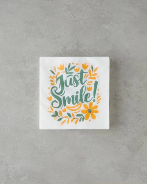دستمال کاغذی Just Smile بسته ۲۰ عددی ۳۳×۳۳ سانتی‌متر سبز-نارنجی