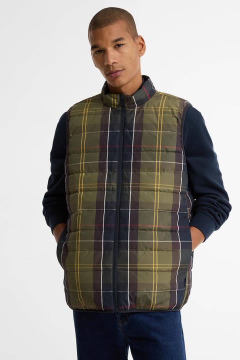 جلیقه پافر برگشت‌پذیر باربور طرح تارتان TN52 Classic Tartan
