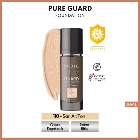 Note Pure Guard Foundation کرم پودر 110 زرد