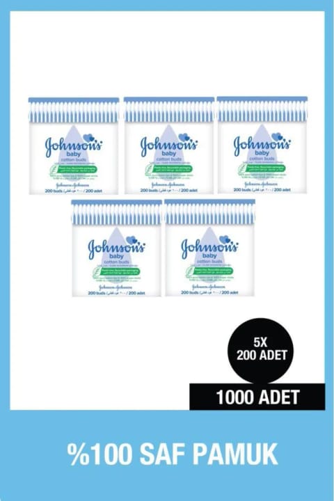 Johnson's Baby گوش پاککن ۲۰۰ عددی بسته ۵ تایی