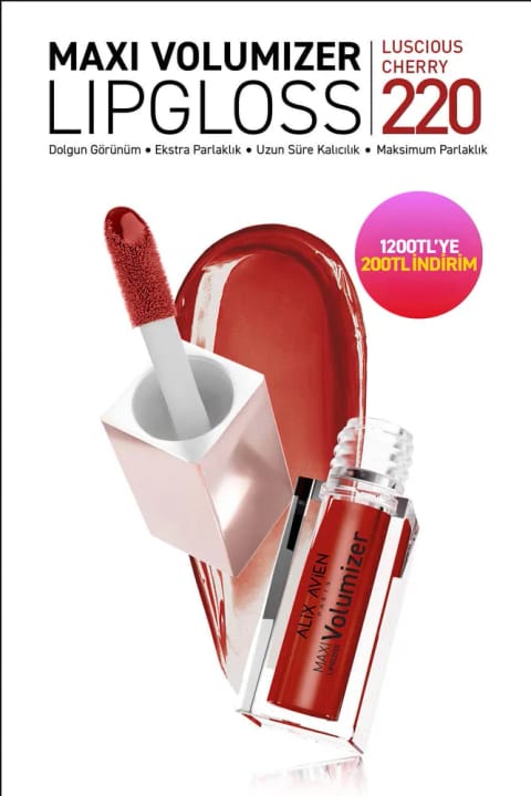 Alix Avien Maxivolumizer Lipgloss 220 - Luscious Cherry - ماندگار و مرطوب‌کننده