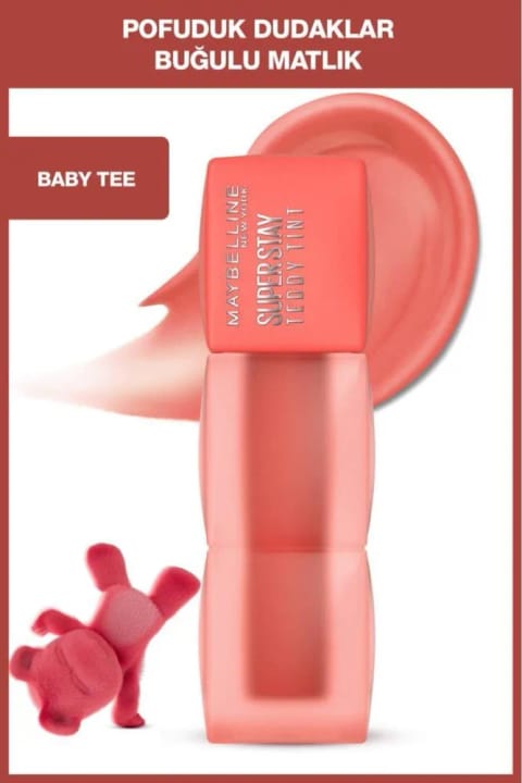 رژ مایع مات بلندمدت Maybelline Super Stay Teddy Tint — 25 Baby Tee