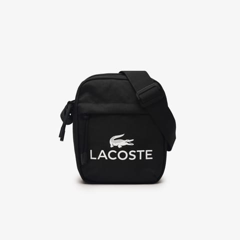 کیف شانهای چاپی مشکی مردانه Lacoste
