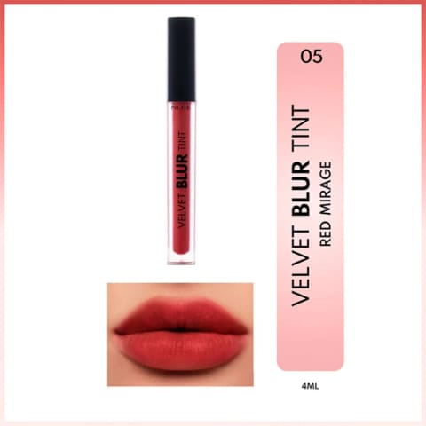 Note Velvet Blur Tint رژ لب مات مرطوب‌کننده با پایانی مخملی 05 Red Mirage
