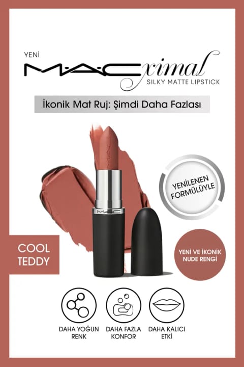 رژ لب مات ابریشمی M·A·C M·A·Cximal با اثر مرطوبکنندگی و رنگ intense