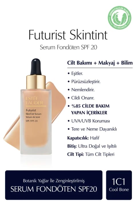 سرم کرمپودر Estee Lauder Futurist SkinTint 30ml - SPF20 رنگ 1C1 Cool Bone