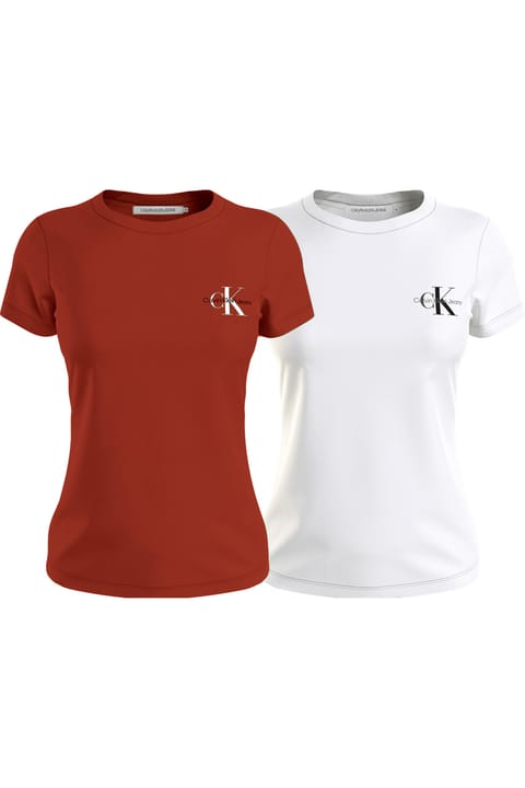 تیشرت Calvin Klein زنانه با لوگو، پنبه ارگانیک، مناسب روزمره، سفید-...