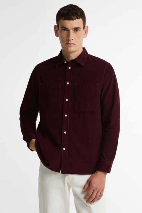 پیراهن کوردویی Barbour Authentic RE39 Burgundy