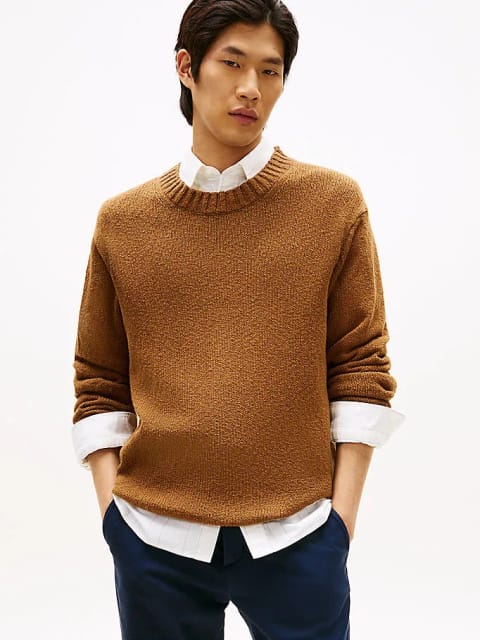 Tommy Tommy Erkek Soft Textured Crew Kazak