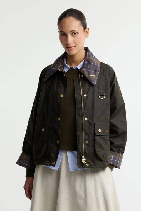 کاپشن واکسخورده Spey طرح تارتان Barbour Icons رنگ زیتونی-کلاسیک OL71