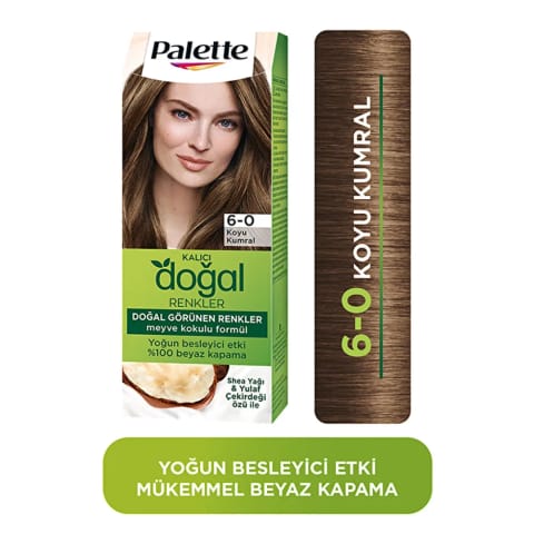 Palette رنگ موی دائمی رنگ‌های طبیعی 6-0 قهوه‌ای تیره