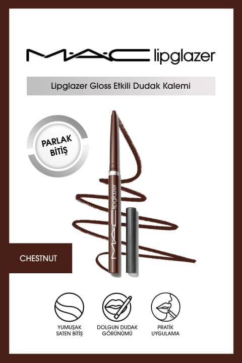 مداد لب M.A.C Lipglazer با افکت Gloss - Chestnut