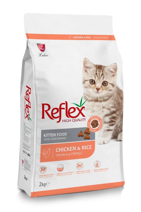 غذای خشک بچهگربه Reflex با مرغ و برنج ۲ کیلوگرمی