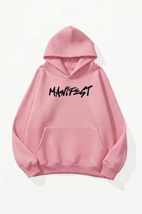 سویشرت هودی اورسایز یونیسکس uyguntarz طرح Manifest بافت سه‌نخ نرم