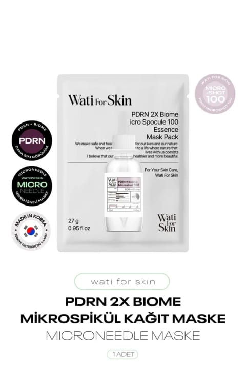 ماسک کاغذی میکرونیدل wati for skin با PDRN و 2X Biome