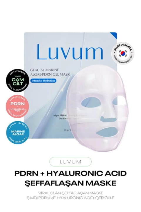 LUVUM ماسک ژله‌ای شفاف‌کننده کره‌ای با جلبک دریایی حاوی PDRN و Hyaluronic Acid