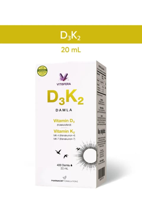 ویتیسفرا D3K2 قطره - 20 میلی‌لیتر - 400 قطره - (1000 IU D3 و 20 میکروگرم K2)