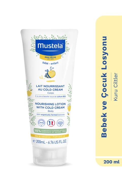 Mustela مرطوب‌کننده مغذی حاوی کرم سرد برای پوست خشک با ۹۸٪ مواد طبیعی