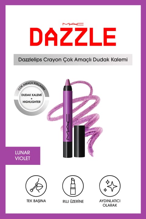 مداد لب براق M.A.C Dazzlelip Crayon - Lunar Violet