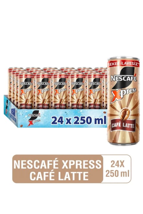 نسکافه XPRESS کافه لاته بدون شکر سرد 250 میلی‌لیتر x24
