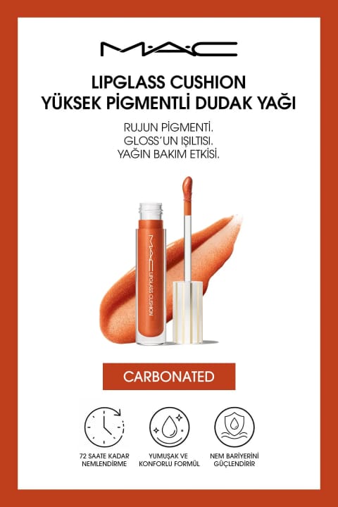روغن لب M·A·C Lipglass Cushion با پیگمنت بالا - Carbonated