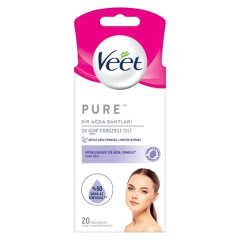 Veet Pure موم موبر هیپوآلرژنیک مخصوص صورت، ۲۰ عددی