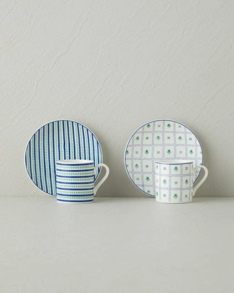 ست فنجان قهوه ۴ پارچه ۲ نفره Nautica New Bone China، ۸۰ میلی‌لیتر، آبی