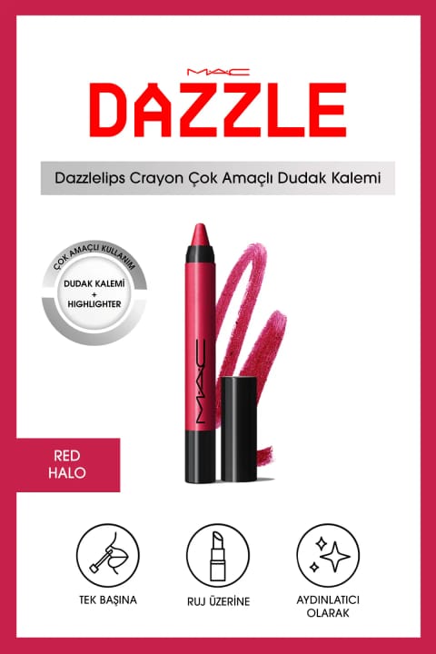 مداد لب درخشان M.A.C Dazzlelip Crayon - Red Halo