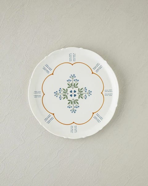 بشقاب سرو Retro Paisley New Bone China 27 سانتی‌متری سفید - آبی