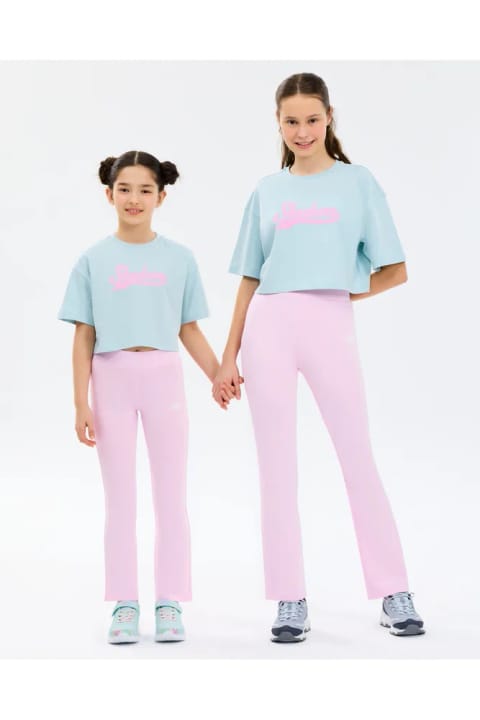 SKECHERS G Graphic Tee Crop T-Shirt دختر بچه بزرگ آبی SK2610024-0466