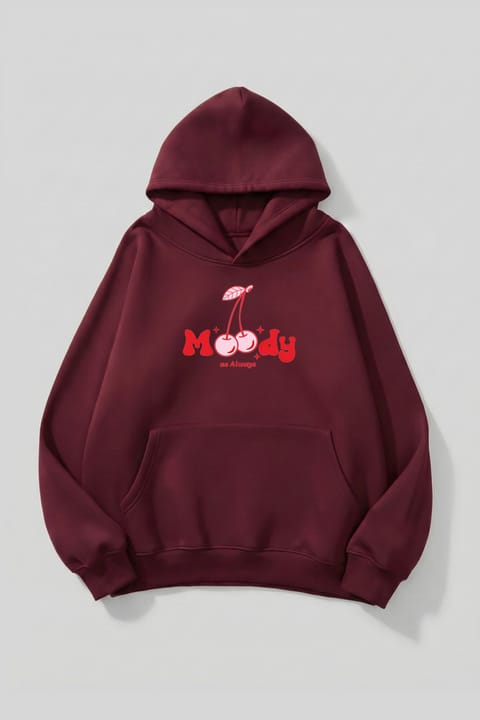 سویشرت اورسایز یونیسکس طرح چاپی Moody Cheery بافت نرم ۳ نخ uyguntarz