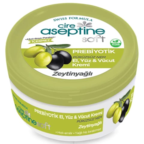 Cire Aseptine Soft کرم مرطوبکننده و نرمکننده با روغن زیتون و پریبیوتیک ۳۰ میلیلیتر