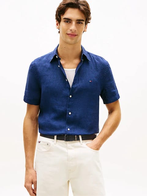 Tommy Hilfiger پیراهن مردانه رنگ‌پاشی‌شده ساده