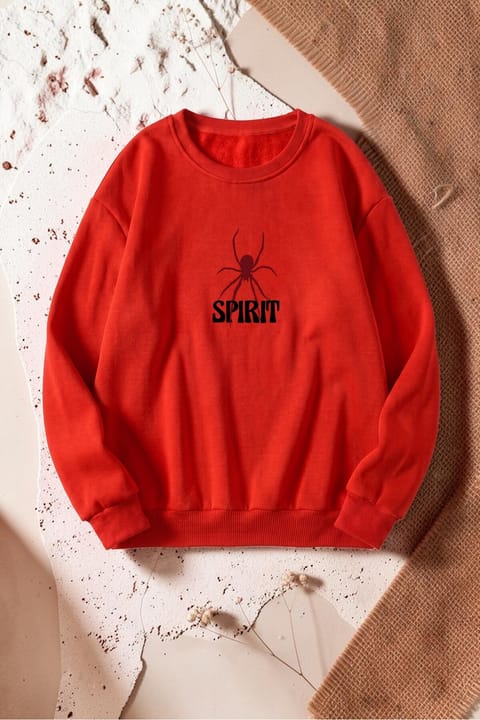 سویشرت یقه گرد چاپ SPIRIT یونیسکس uyguntarz