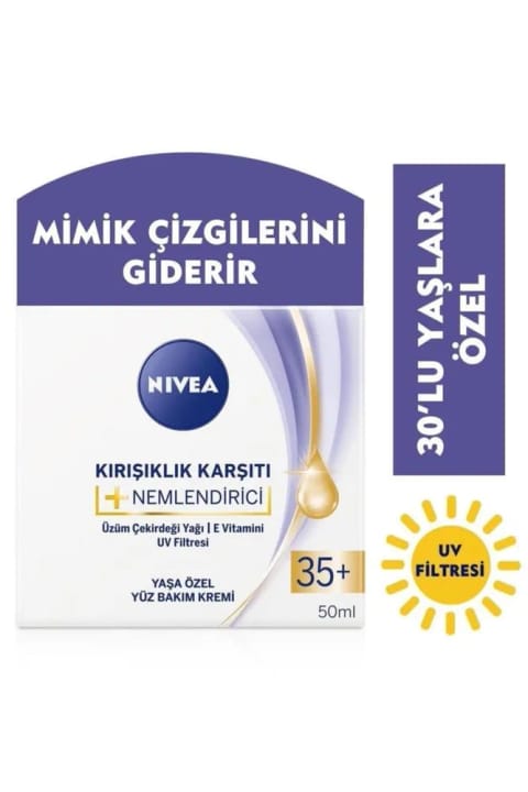 NIVEA کرم مراقبت از پوست صورت ضد چروک + مرطوبکننده 35+، 50 میلیلیتر