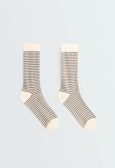 جوراب کلاسیک راهراه با ۵۸٪ modal و ۱۳٪ cashmere