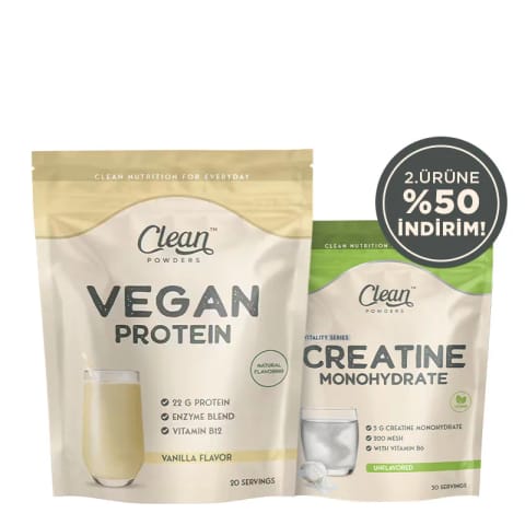 Clean Powders وگان پروتئین + کراتین مونوهیدرات ۱۵۰ گرم