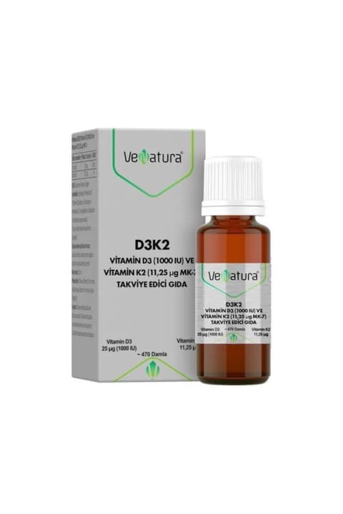 وناتورا ویتامین D3 1000 IU و ویتامین K2 11.25 میکروگرم MK-7