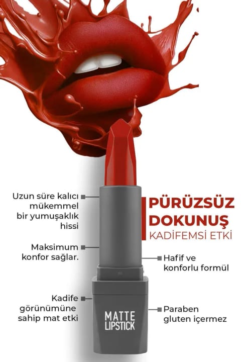 Alix Avien رژ لب مات مخملی بلندمدت با رنگ دهی غلیظ و مرطوب‌کننده — 421 Orange Red