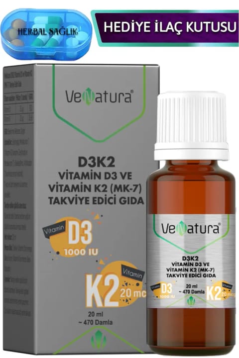 VeNatura D3K2 Menaquinon 7 قطره 20 میلی‌لیتر