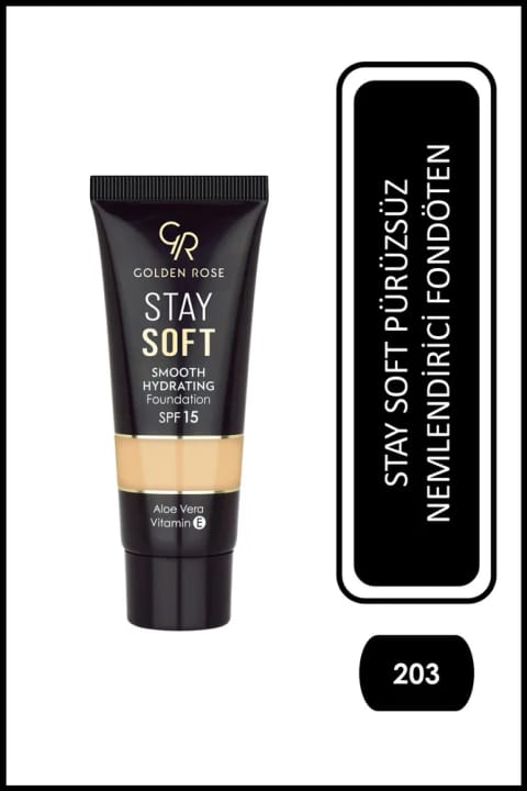 Golden Rose Stay Soft Smooth Hydrating Foundation شماره 203 - کرم پودر مرطوبکننده