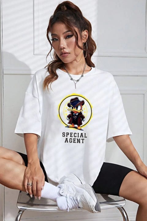 تیشرت اورسایز یونیسکس طرح Special Agent uyguntarz