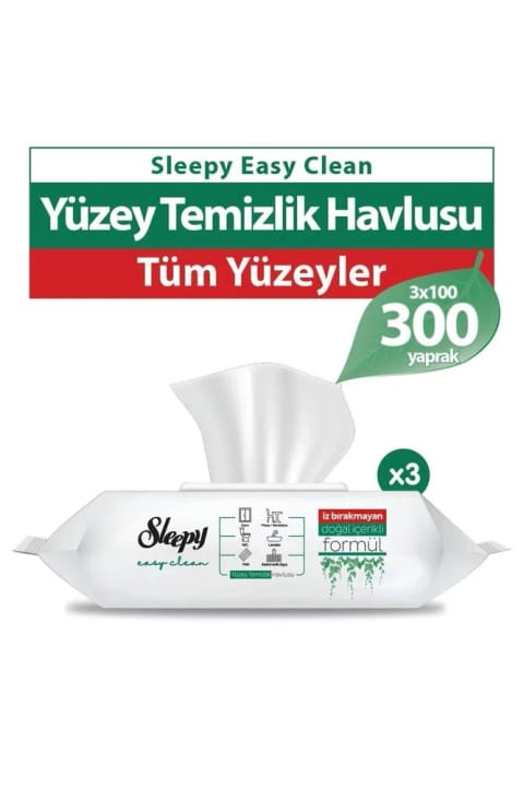 Sleepy Easy Clean Premium حوله تمیزکننده سطح با صابون سفید