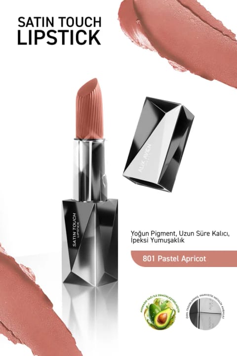 Alix Avien رژ لب نیمه مات بلند ماندگار مرطوب‌کننده با اثری صاف - ساتن — 801 Pastel Apricot